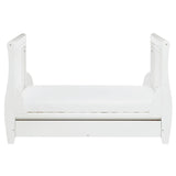 Babymore Stella Sleigh Drop Side Cot Bed - White