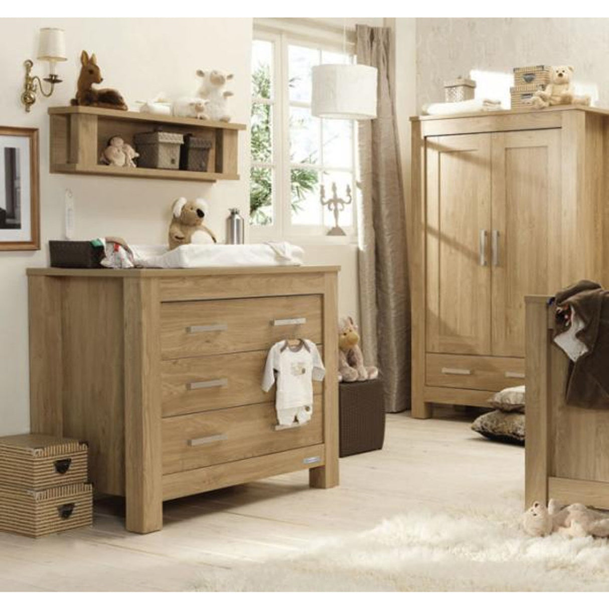 BabyStyle Bordeaux 3-Piece Nursery Furniture Roomset - Oak 1