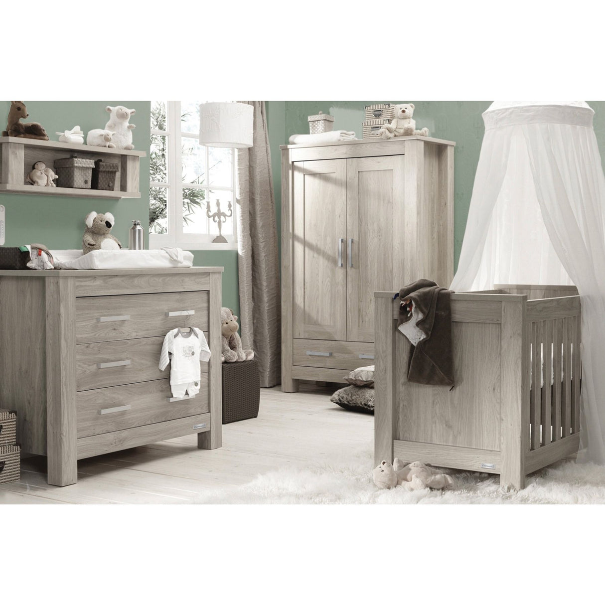 BabyStyle Bordeaux 3-Piece Nursery Furniture Roomset - Ash 11
