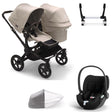 Bugaboo Donkey 5 Duo with Cybex Cloud T Travel System - Black/Desert Taupe 1