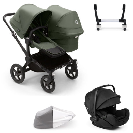 Bugaboo Donkey 5 Duo with Otter 360 Travel System - Black/Forest Green 1