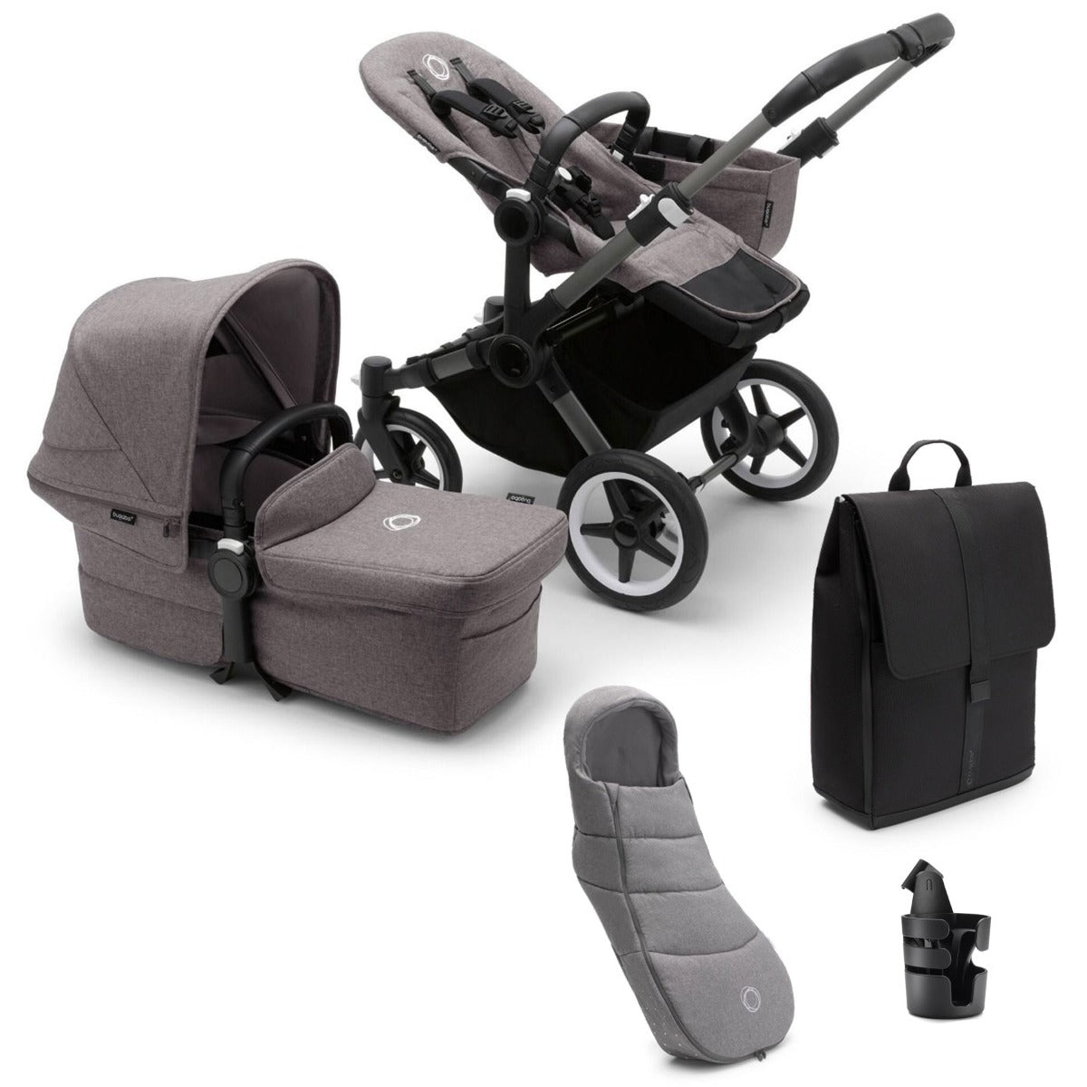 Bugaboo Donkey 5 Mono Ultimate Cybex Cloud T Travel System Bundle - Grey Melange 8