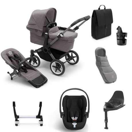 Bugaboo Donkey 5 Mono Ultimate Cybex Cloud T Travel System Bundle - Grey Melange 1