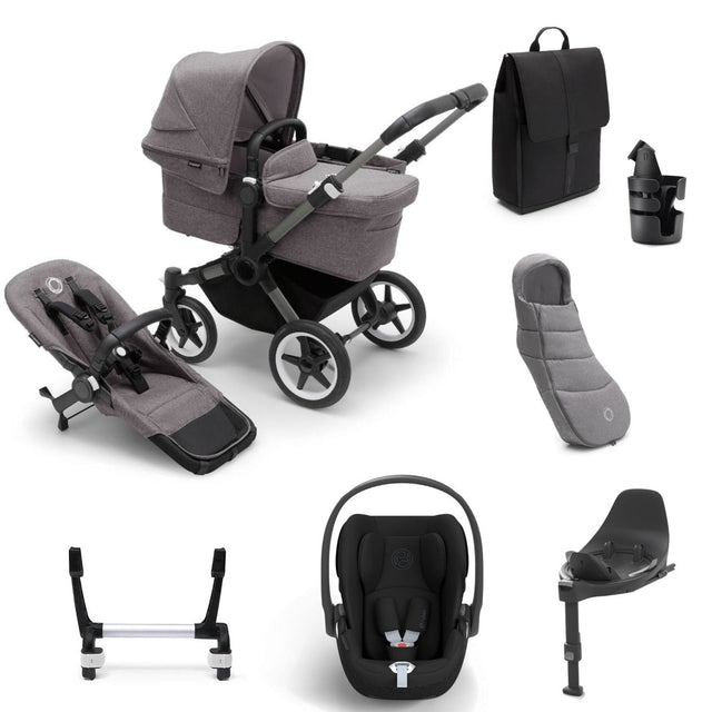 Bugaboo Donkey 5 Mono Ultimate Cybex Cloud T Travel System Bundle - Grey Melange 1