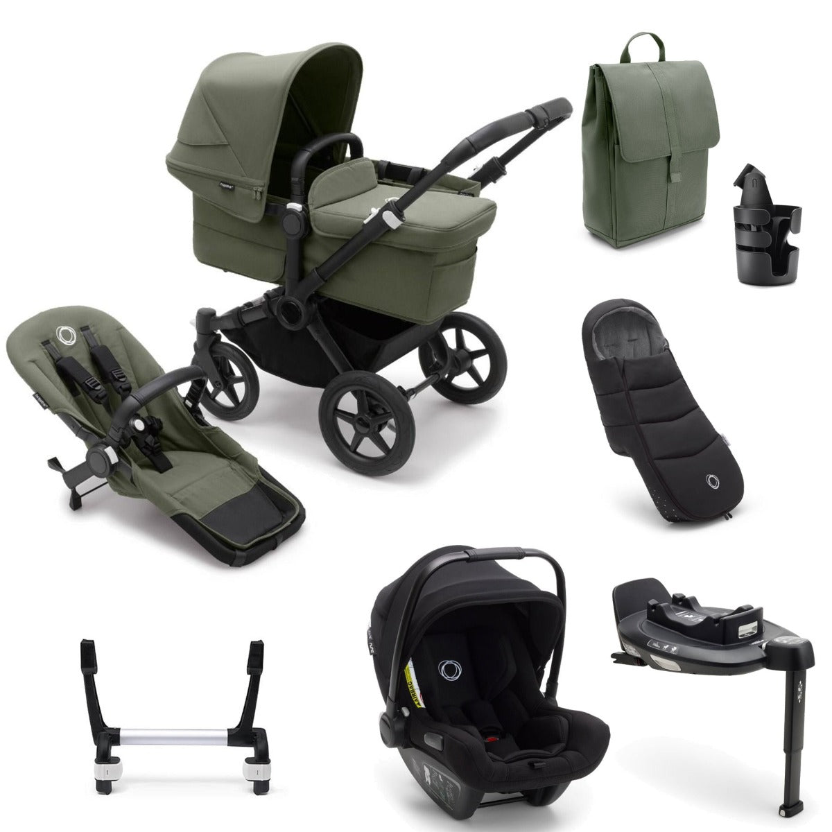 Bugaboo Donkey 5 Mono Ultimate Turtle Air 360 Travel System Bundle - Forest Green 1