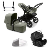 Bugaboo Donkey 5 Mono with Otter 360 Travel System - Black/Forest Green 1