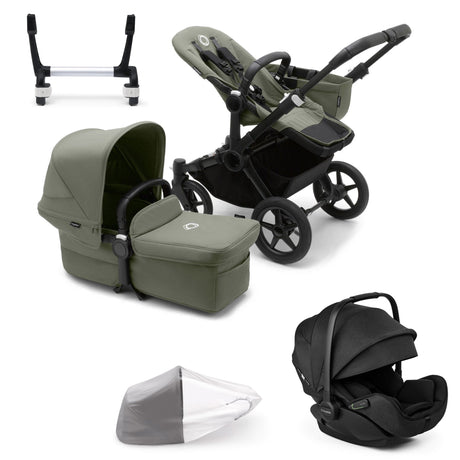 Bugaboo Donkey 5 Mono with Otter 360 Travel System - Black/Forest Green 1