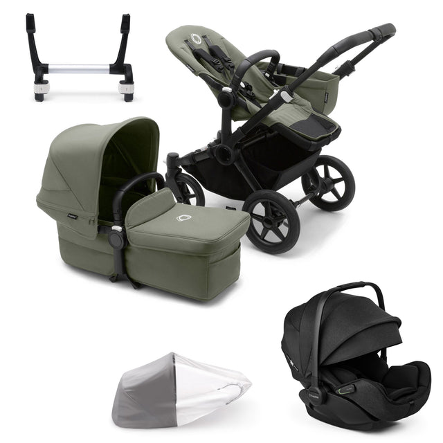 Bugaboo Donkey 5 Mono with Otter 360 Travel System - Black/Forest Green 1