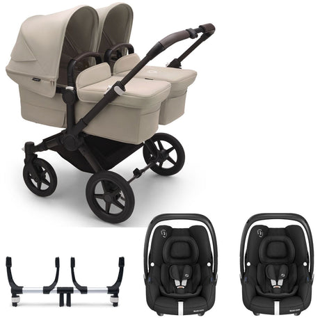 Bugaboo Donkey 5 Twin with Maxi-Cosi Cabriofix iSize Travel System - Black/Desert Taupe 1