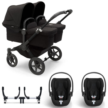 Bugaboo Donkey 5 Twin with Cybex Cloud T Travel System -  Black/Midnight Black 1