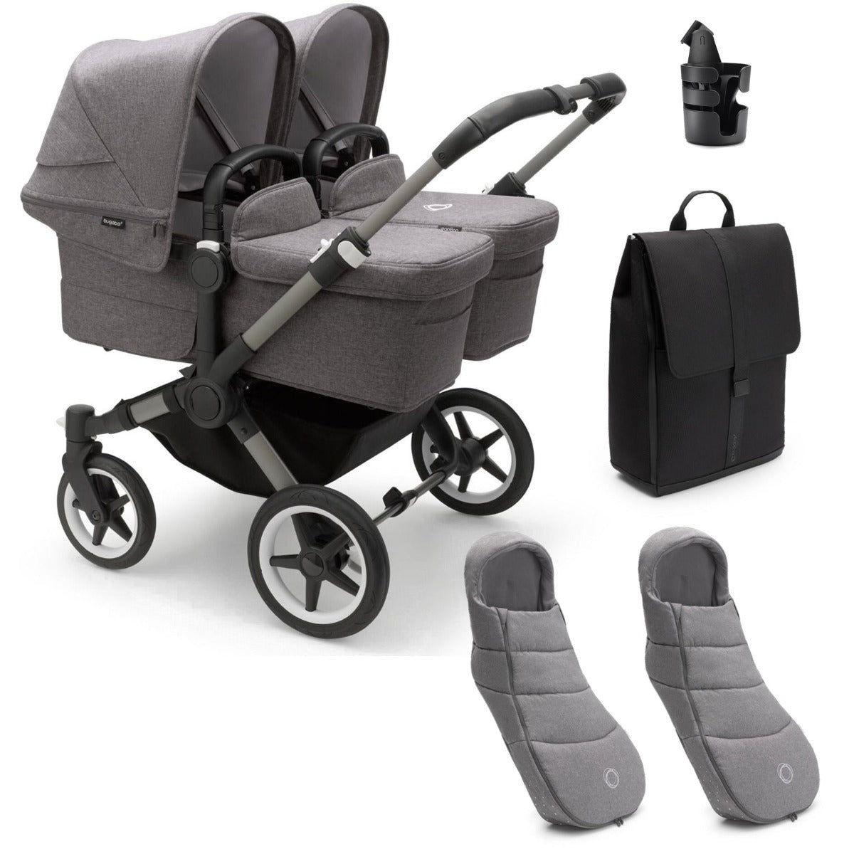 Bugaboo Donkey 5 Twin Essential Bundle - Grey Melange 1