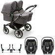 Bugaboo Donkey 5 Twin with Maxi-Cosi Pebble 360 Travel System - Graphite/Grey Melange 1