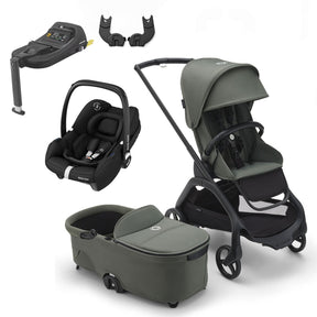 Bugaboo Dragonfly Travel System with Maxi-Cosi Cabriofix i-Size + Isofix Base - Black/Forest Green 1