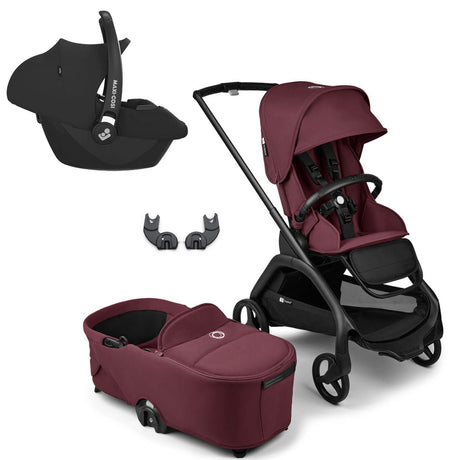 Bugaboo Dragonfly Travel System with Maxi-Cosi Cabriofix i-Size - Black/Dark Cherry 1