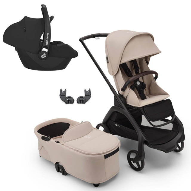 Bugaboo Dragonfly Travel System with Maxi-Cosi Cabriofix i-Size - Black/Desert Taupe 1