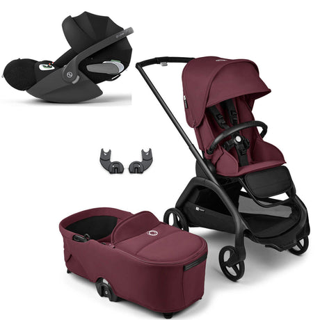 Bugaboo Dragonfly Travel System with Cybex Cloud T - Black/Dark Cherry 1