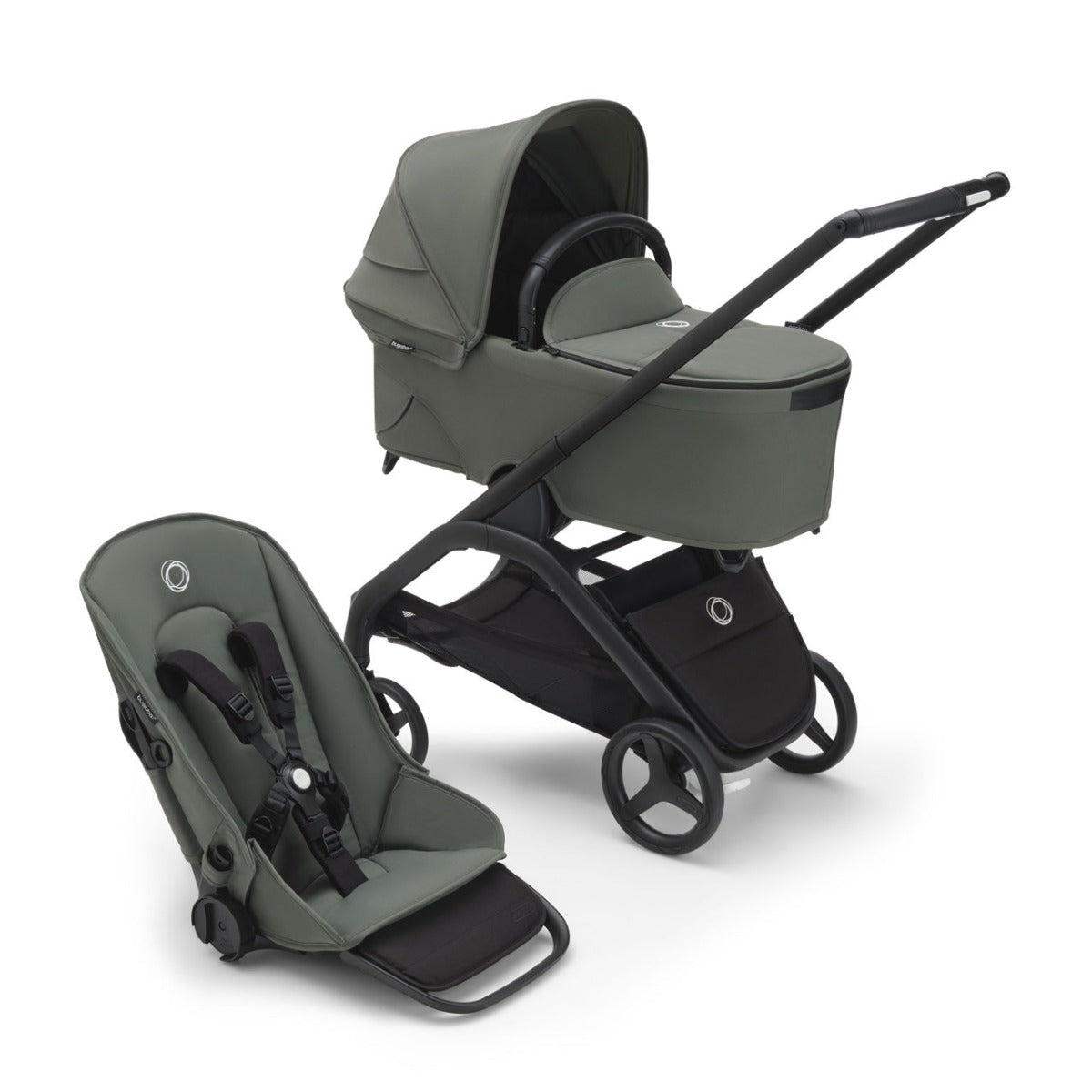 Bugaboo Dragonfly Ultimate Otter 360 Travel System Bundle - Black/Forest Green 10