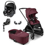 Bugaboo Dragonfly Travel System with Maxi-Cosi Pebble 360 + Rotating Isofix Base - Black/Dark Cherry 1