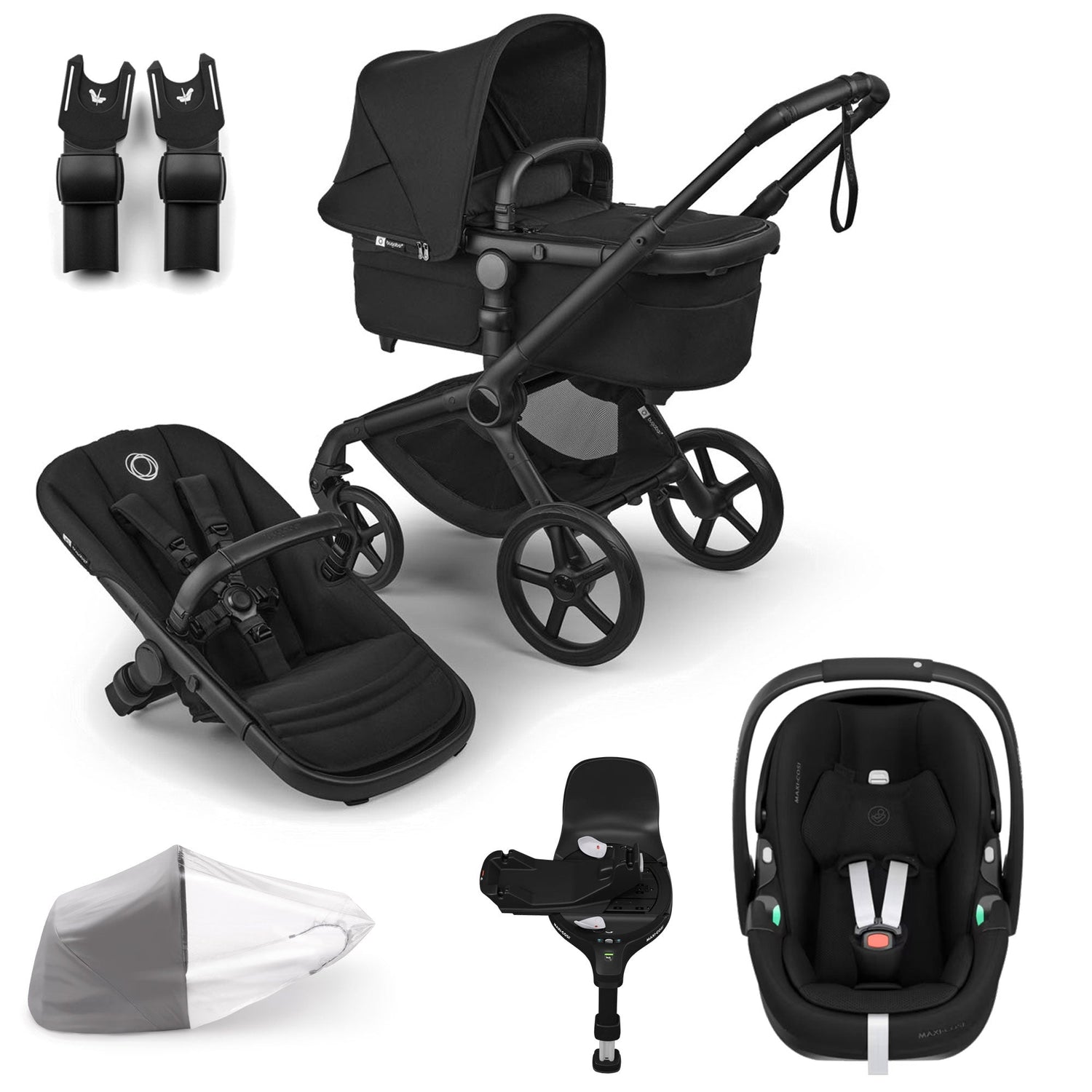 Bugaboo Fox 5 Renew with Maxi-Cosi Pebble 360 Pro2 Travel System Bundle - Heritage Black 1