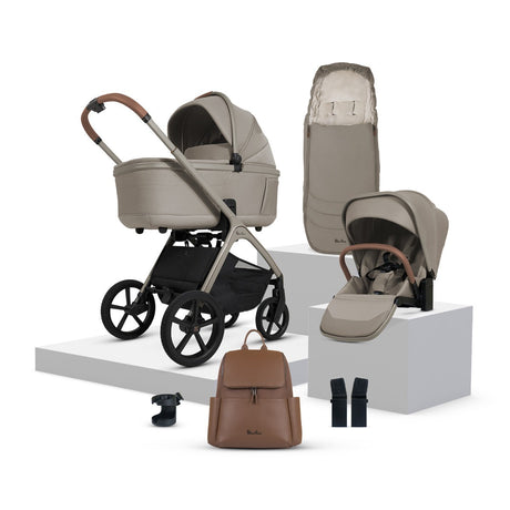 Silver Cross Cove Complete Stroller & Accessory Bundle - Champagne 1