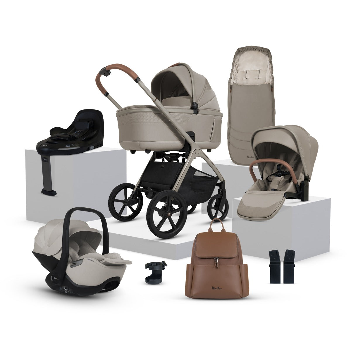 Silver Cross Cove Ultimate 360 Car Seat & Accessory Bundle - Champagne