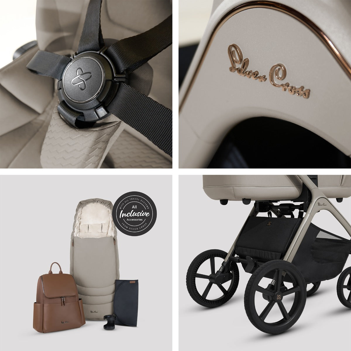 Silver Cross Cove Ultimate 360 Car Seat & Accessory Bundle - Champagne