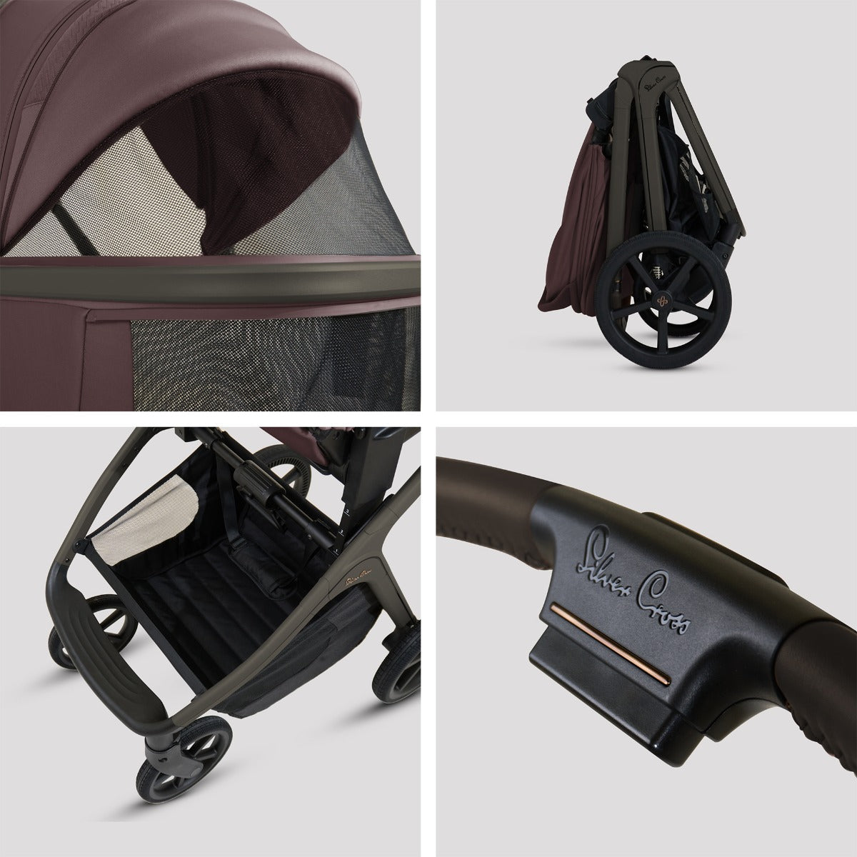 Silver Cross Cove Complete Stroller & Accessory Bundle - Damson 11
