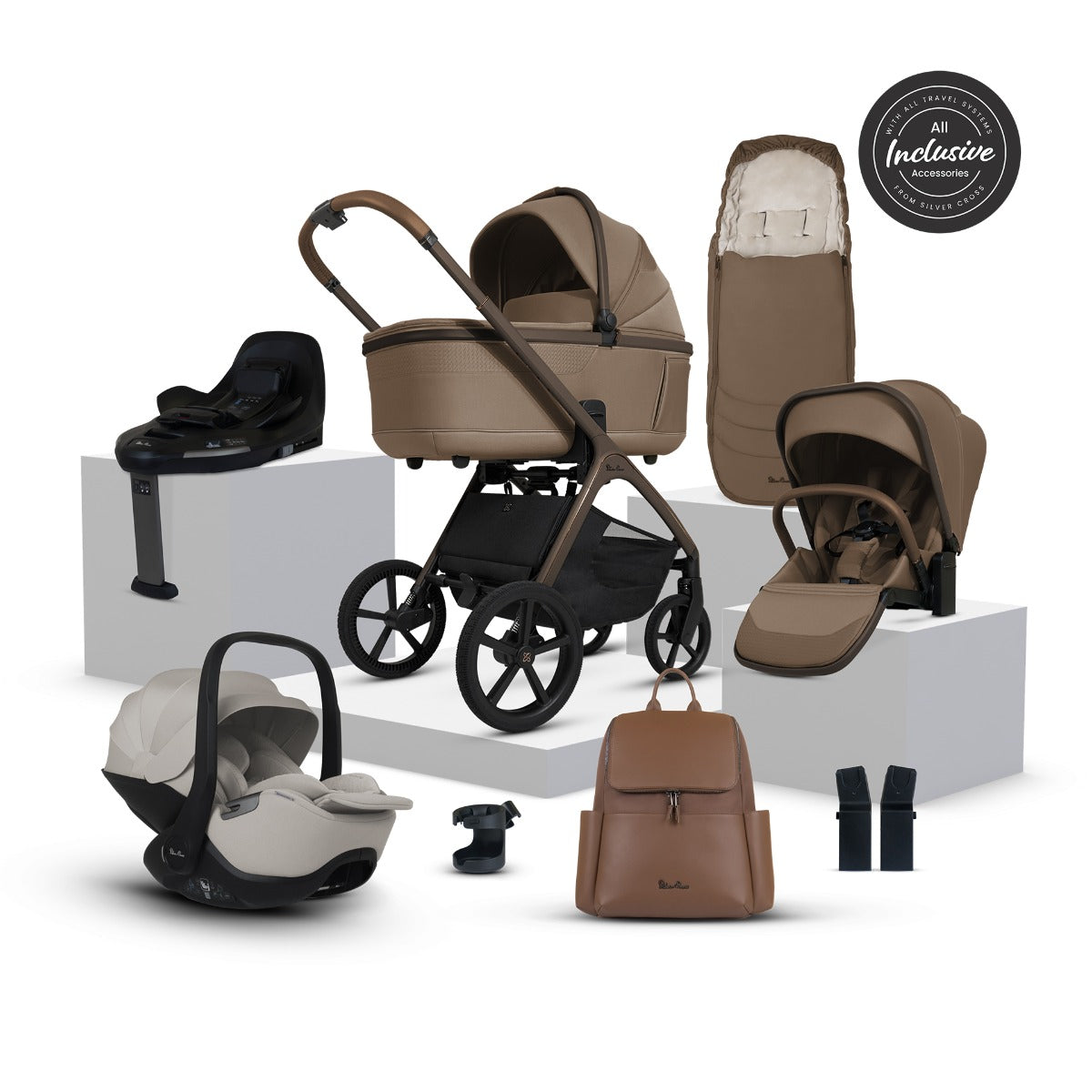 Silver Cross Cove Ultimate 360 Car Seat & Accessory Bundle - Maple