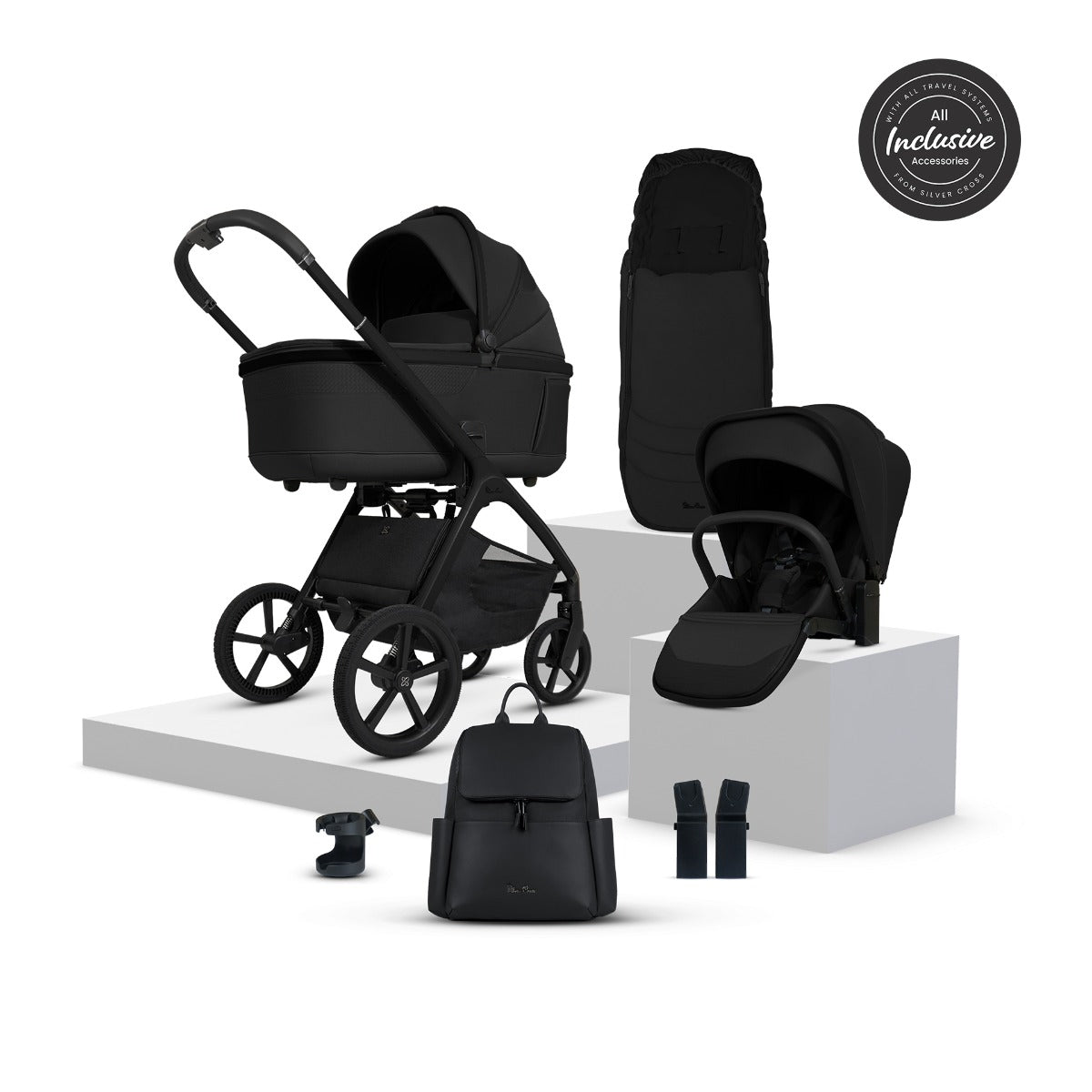 Silver Cross Cove Complete Stroller & Accessory Bundle - Onyx 5