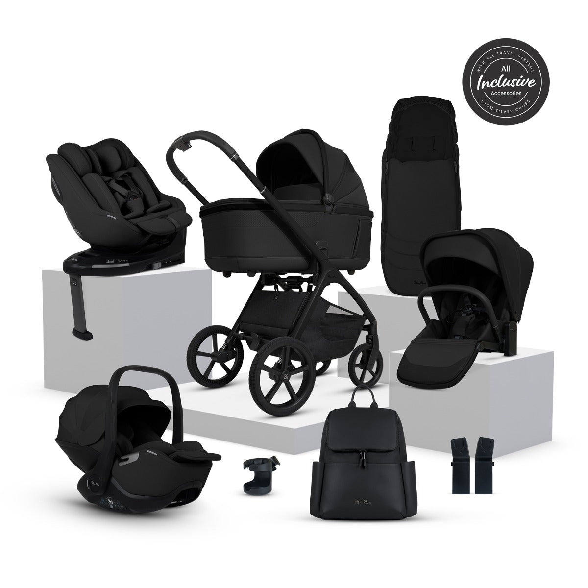 Silver Cross Cove Ultimate 360 Family Car Seat & Accessory Bundle - Onyx