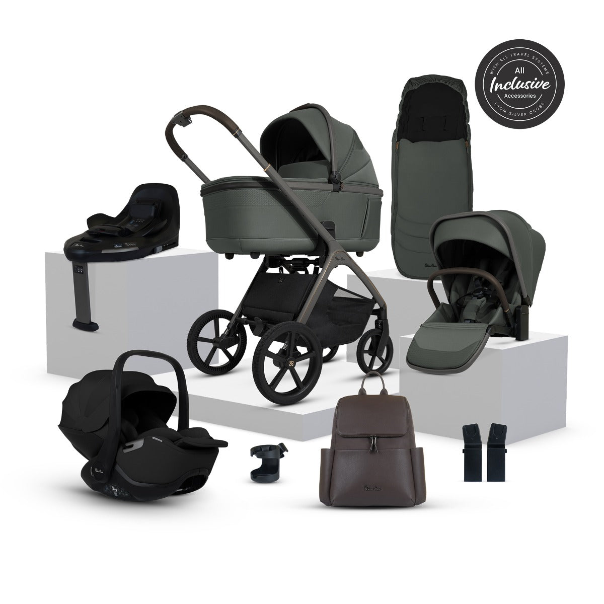 Silver Cross Cove Ultimate 360 Car Seat & Accessory Bundle - Pewter