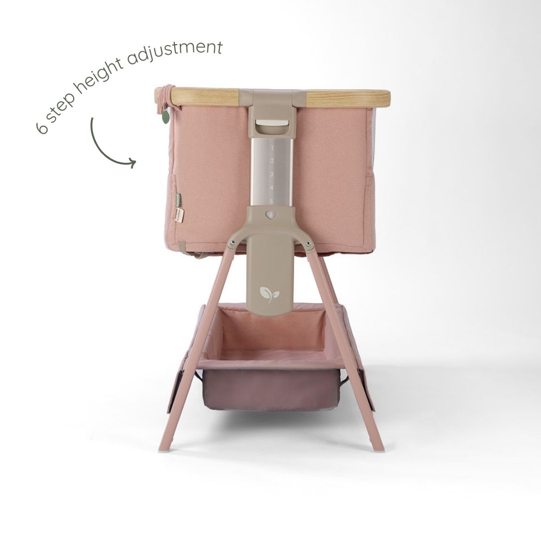 Tutti Bambini CoZee Air 2 Bedside Crib - Drifted Oak / Blush