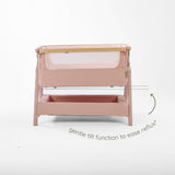 Tutti Bambini CoZee Air 2 Bedside Crib - Drifted Oak / Blush