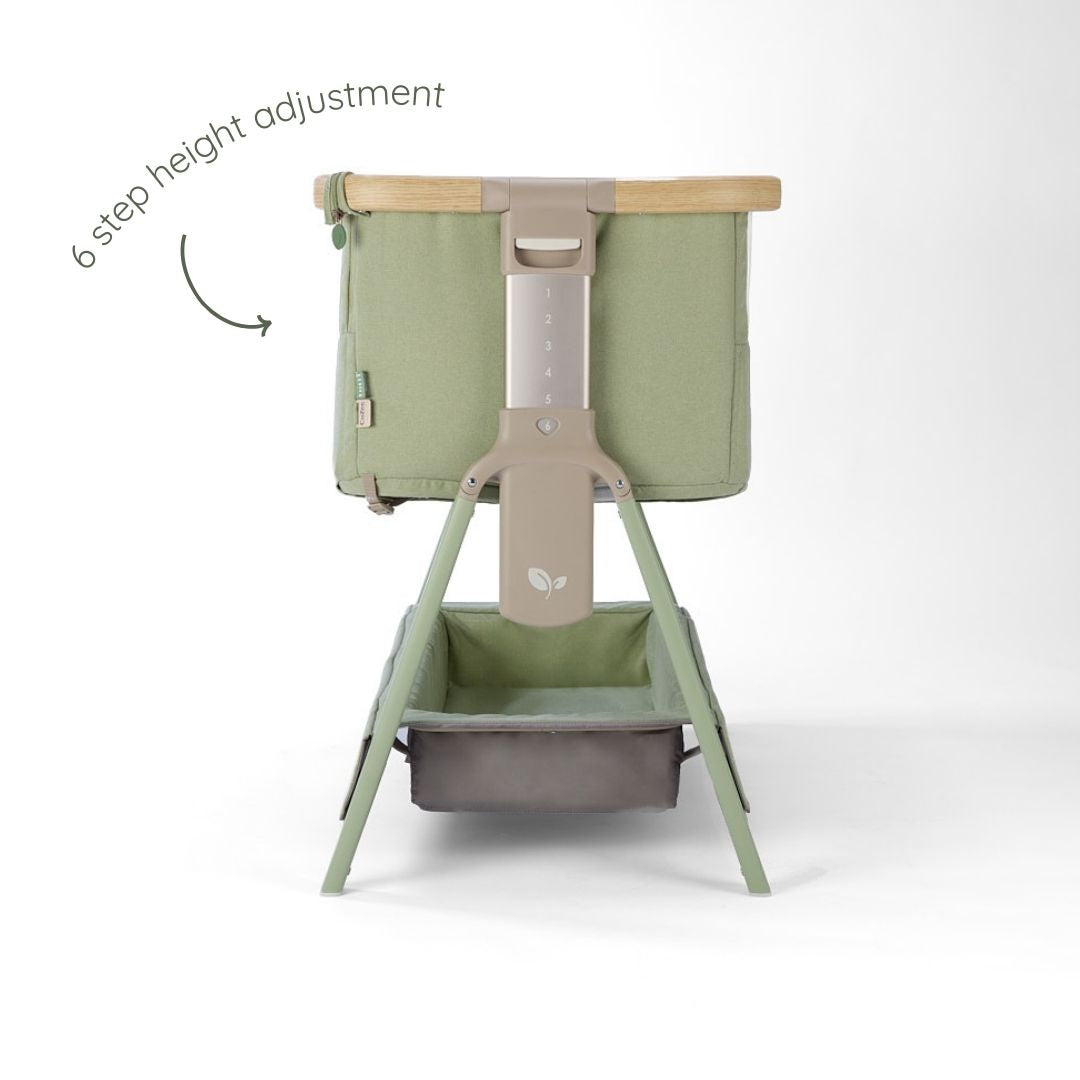 Tutti Bambini CoZee Air 2 Bedside Crib - Drifted Oak / Eucalyptus