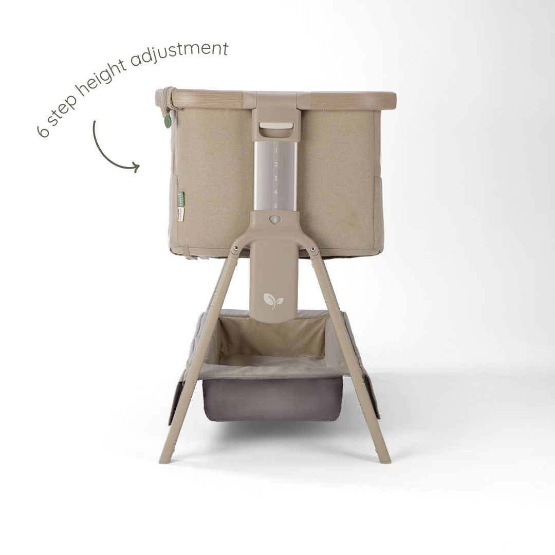 Tutti Bambini CoZee Air 2 Bedside Crib - Soft Walnut / Cocoa