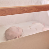 Tutti Bambini CoZee Bedside Crib - Scandinavian Walnut & Ecru