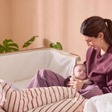 Tutti Bambini CoZee Bedside Crib - Scandinavian Walnut & Ecru