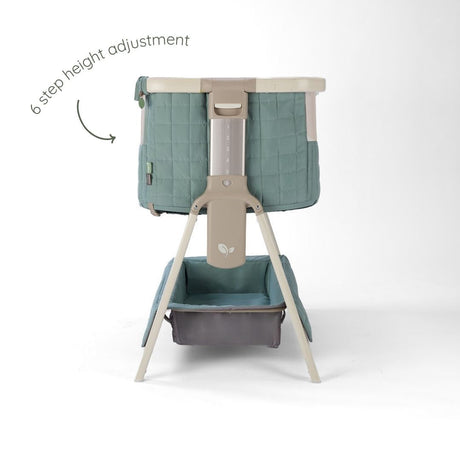 Tutti Bambini CoZee Sense Bedside Crib - Whitewash / Kelp