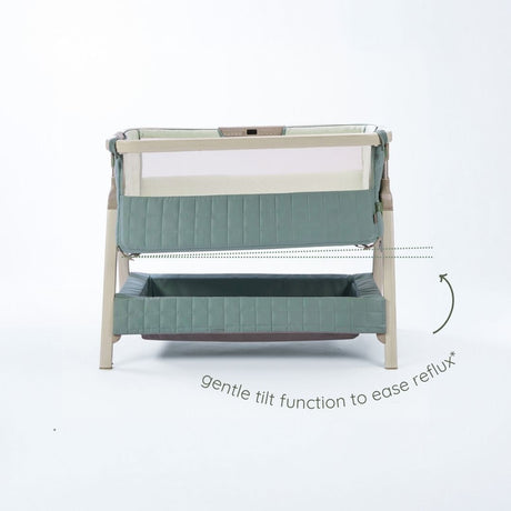 Tutti Bambini CoZee Sense Bedside Crib - Whitewash / Kelp