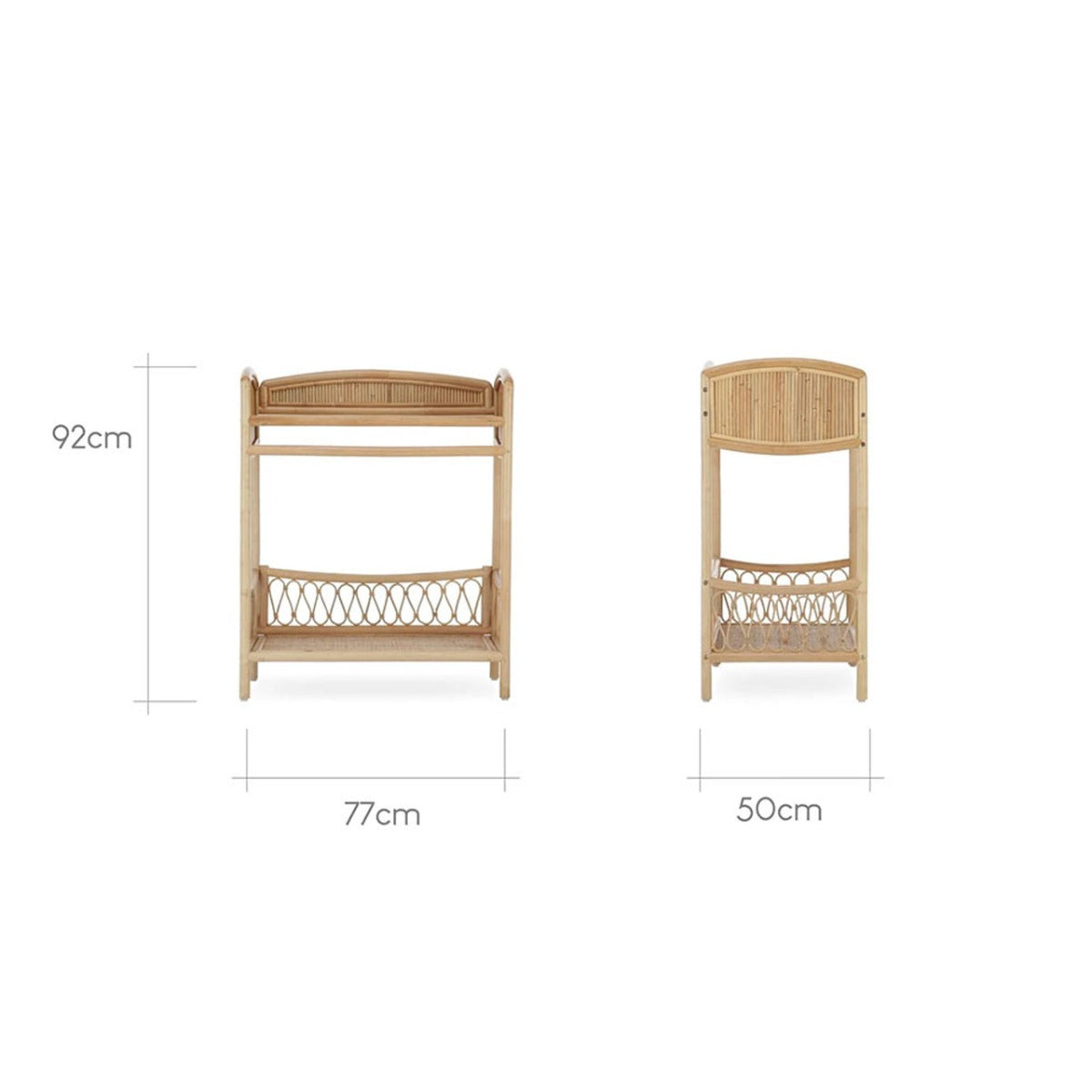 CuddleCo Aria Wave Changer with Hanging Rail - Rattan 4