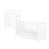 CuddleCo Clara 2 Piece Nursery Furniture Set (Cot Bed & Dresser) - White 5