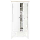CuddleCo Clara 3 Piece Nursery Furniture Set (Cot Bed, Dresser & Wardrobe) - White and Ash 15