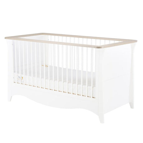CuddleCo Clara 3 Piece Nursery Furniture Set (Cot Bed, Dresser & Wardrobe) - White and Ash 6