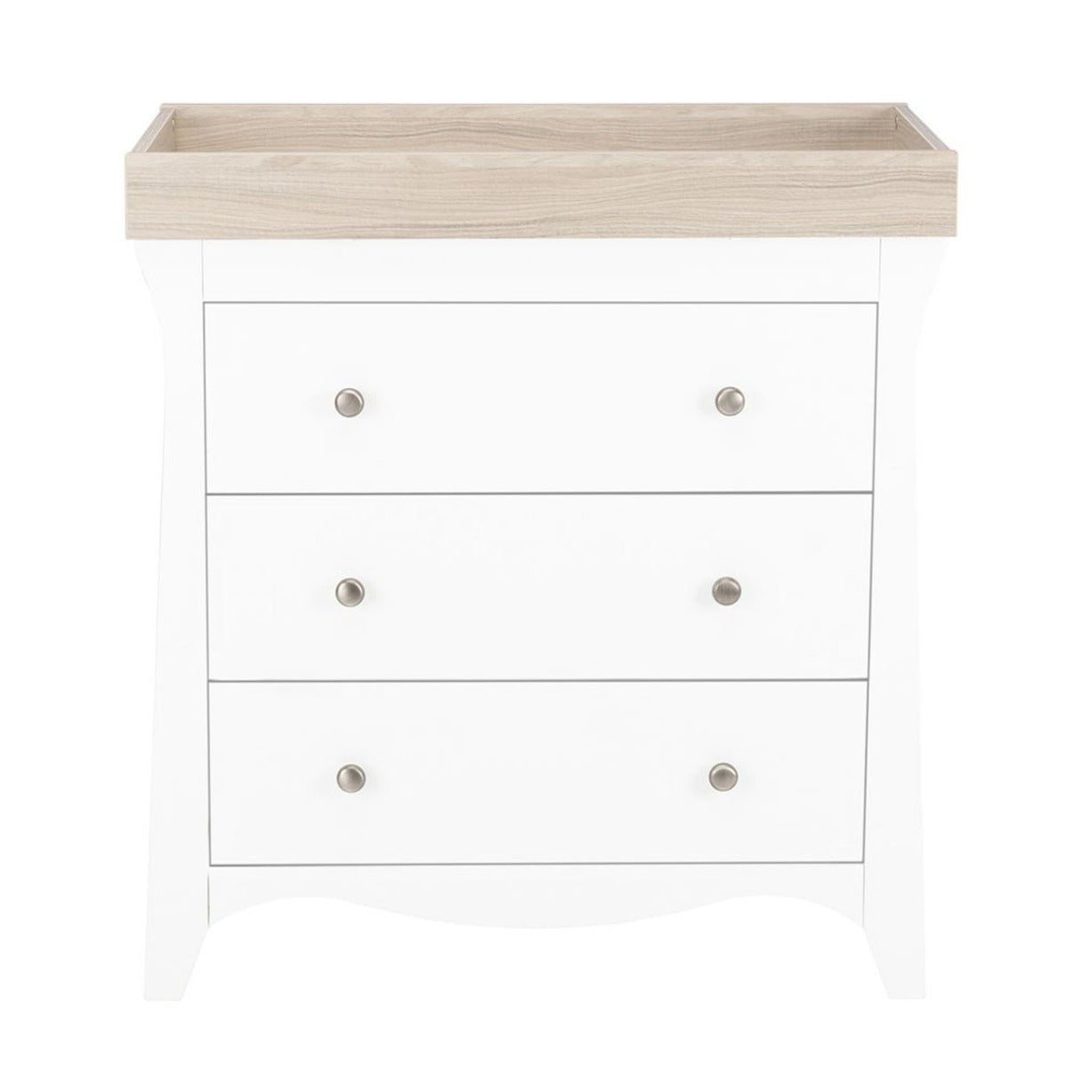 CuddleCo Clara 3 Piece Nursery Furniture Set (Cot Bed, Dresser & Wardrobe) - White and Ash 8
