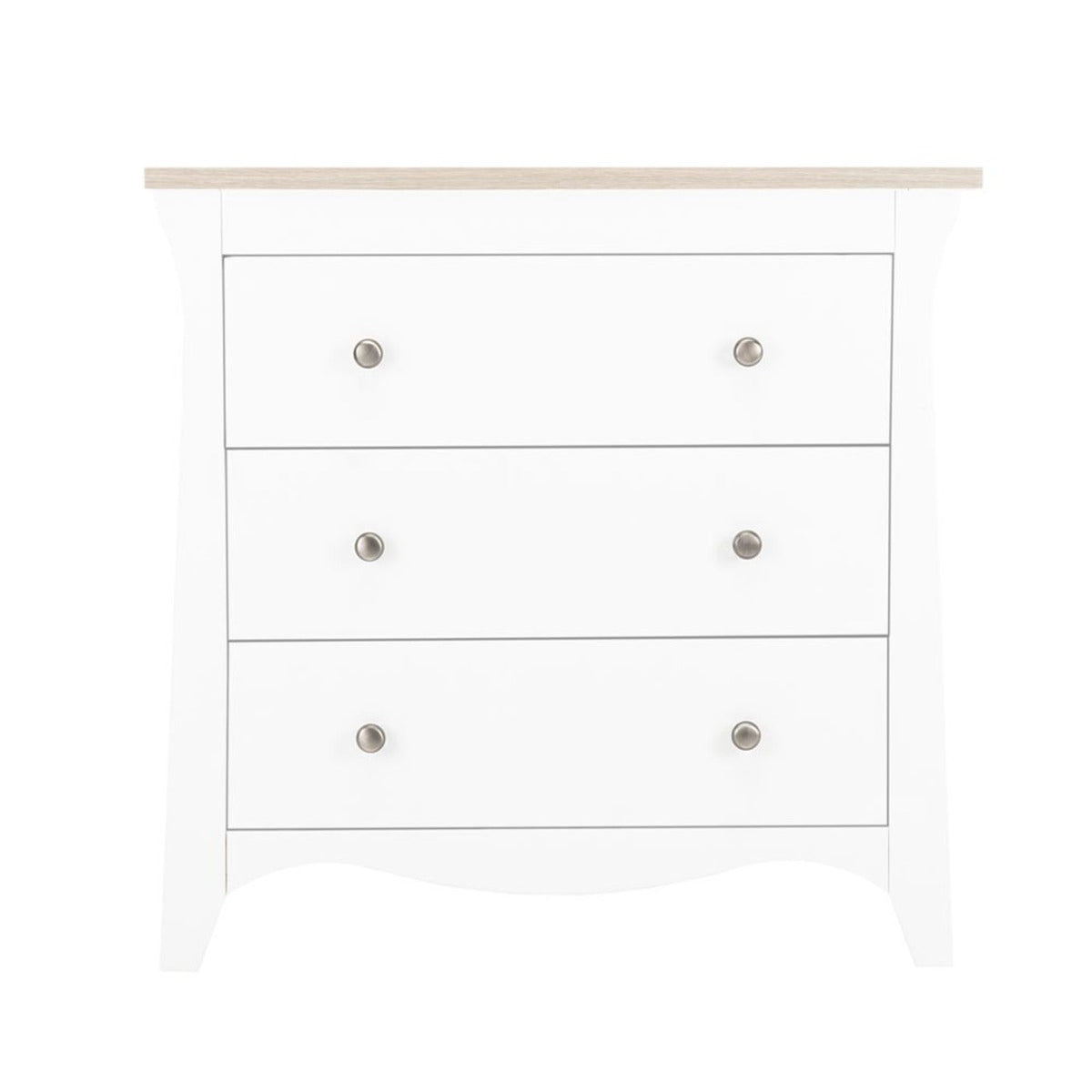 CuddleCo Clara 3 Piece Nursery Furniture Set (Cot Bed, Dresser & Wardrobe) - White and Ash 9