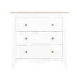 CuddleCo Clara 3 Piece Nursery Furniture Set (Cot Bed, Dresser & Wardrobe) - White and Ash 9