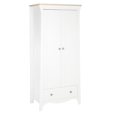 CuddleCo Clara 3 Piece Nursery Furniture Set (Cot Bed, Dresser & Wardrobe) - White and Ash 10