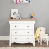 CuddleCo Clara 2 Piece Nursery Furniture Set (Cot Bed & Dresser) - White and Ash 9