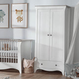 CuddleCo Clara 3 Piece Nursery Furniture Set (Cot Bed, Dresser & Wardrobe) - White and Ash 18