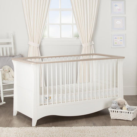 CuddleCo Clara Cot Bed – White and Ash 2